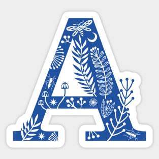 Letter A blue Sticker